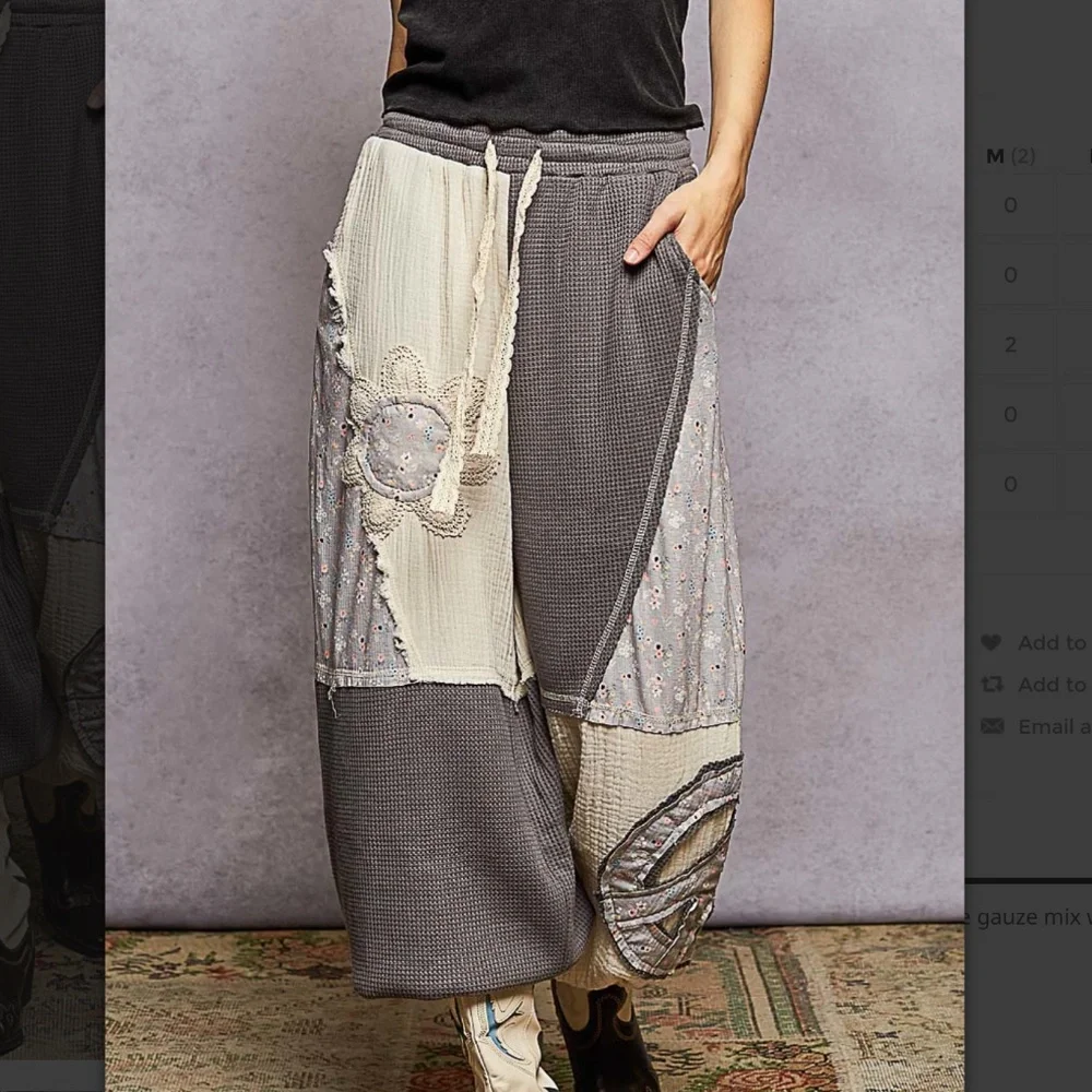 💕POL “ Gabby 2 “ POL Relaxed Fit Double Gauze Jogger Pants 54